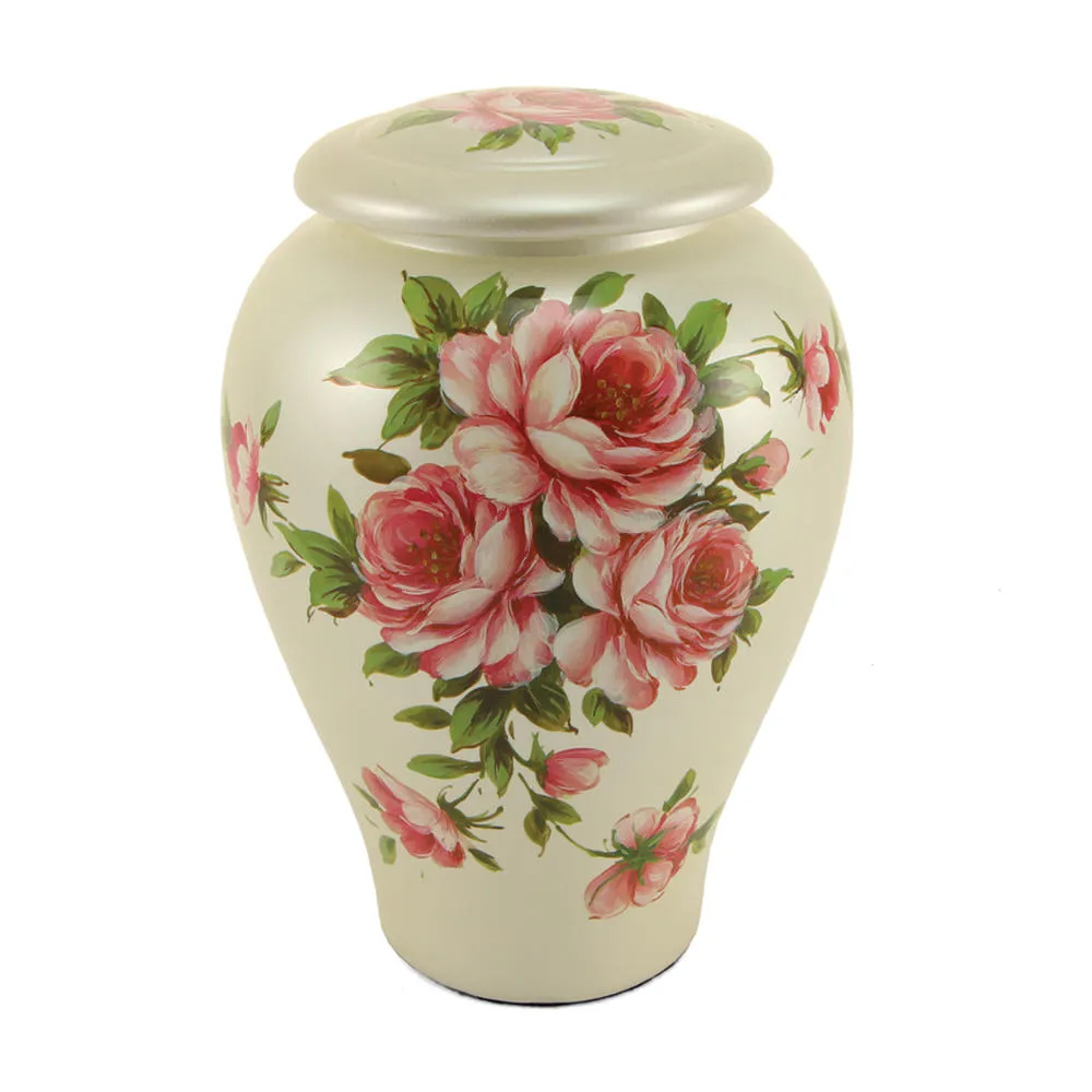 Rose Bouquet Ceramic Cremation Urn In Large