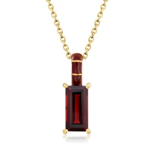 Ross-Simons Garnet Pendant Necklace With Red Enamel in 18kt Gold Over Sterling
