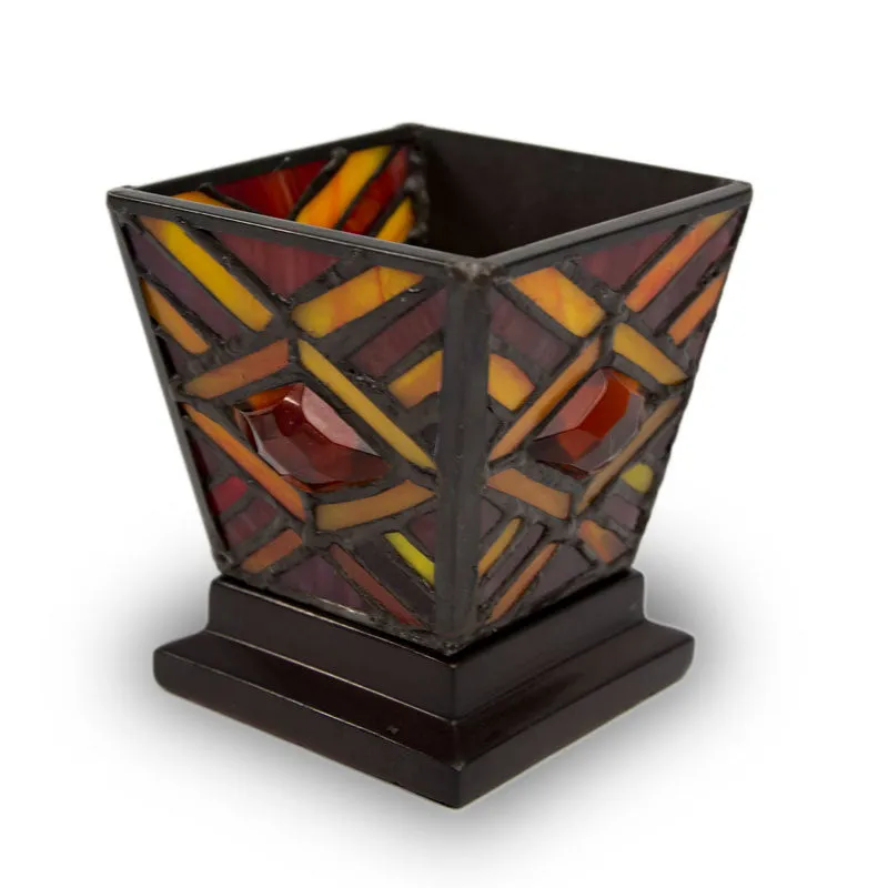 Ruby Mission Stained Glass Keepsake Urn and Candle Holder