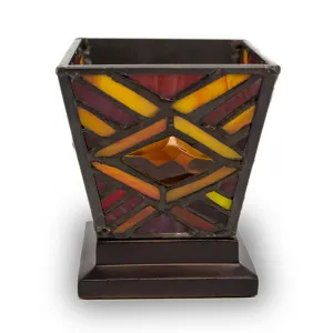 Ruby Mission Stained Glass Keepsake Urn and Candle Holder