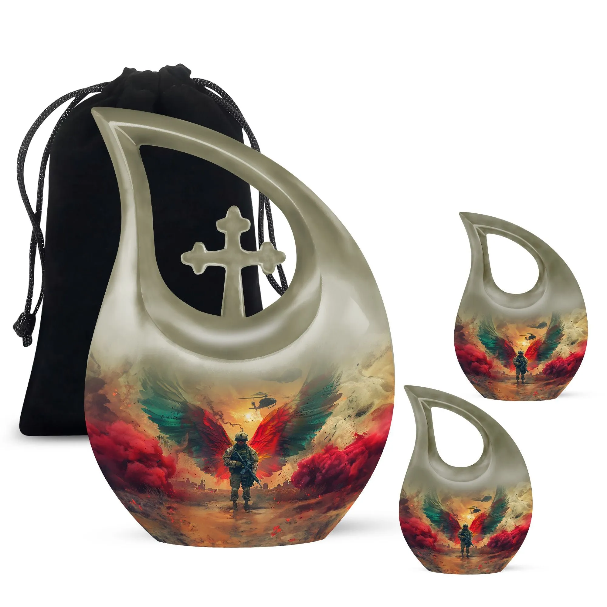 Salute To Valor - Military themed, Ashes Keepsake Memorial Urn