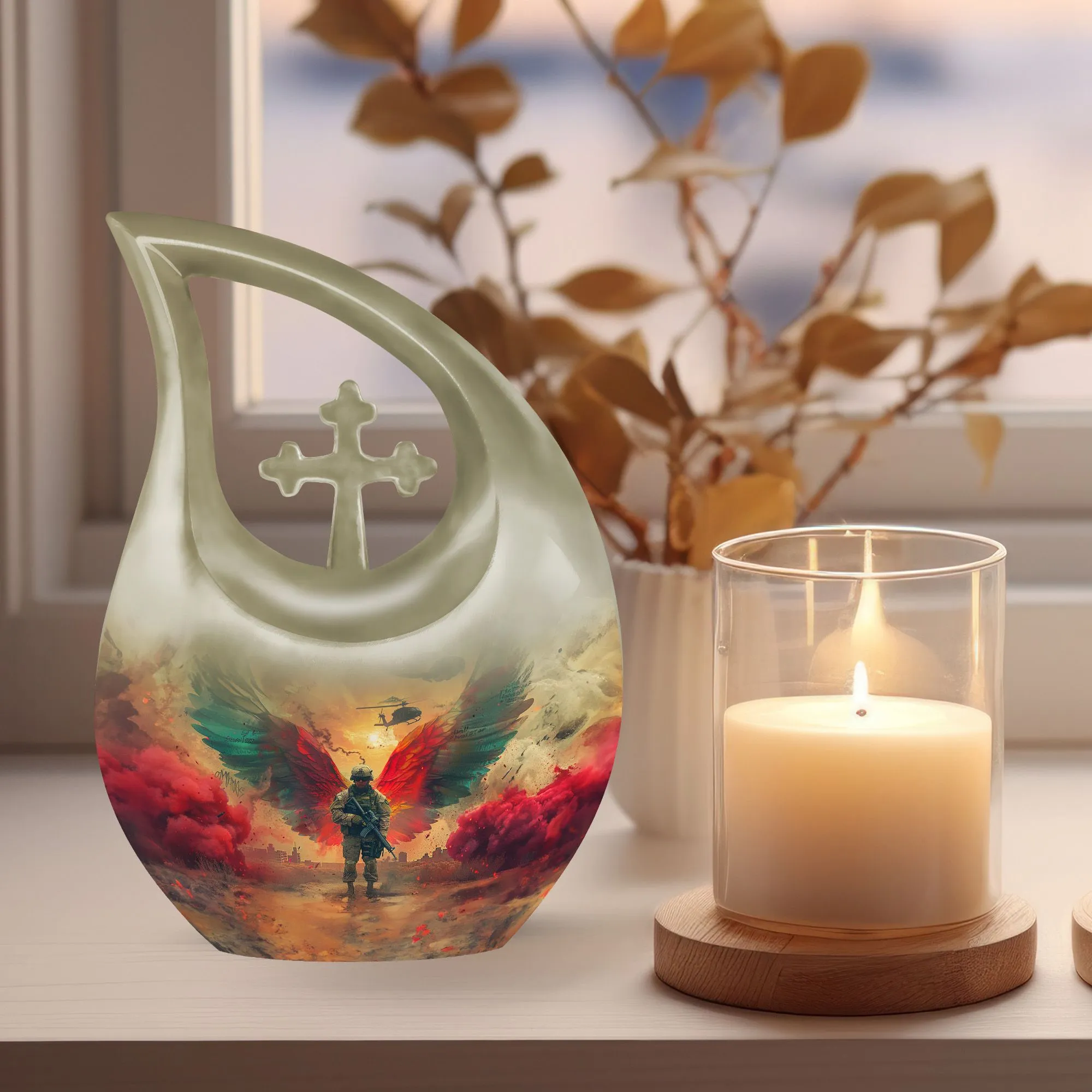 Salute To Valor - Military themed, Ashes Keepsake Memorial Urn