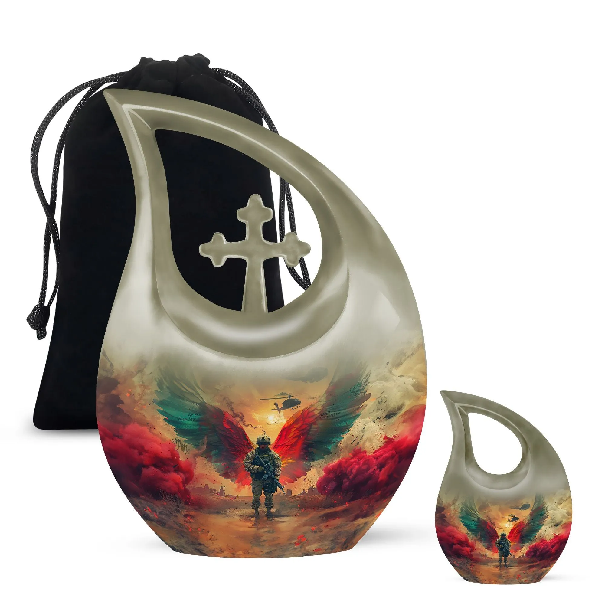 Salute To Valor - Military themed, Ashes Keepsake Memorial Urn