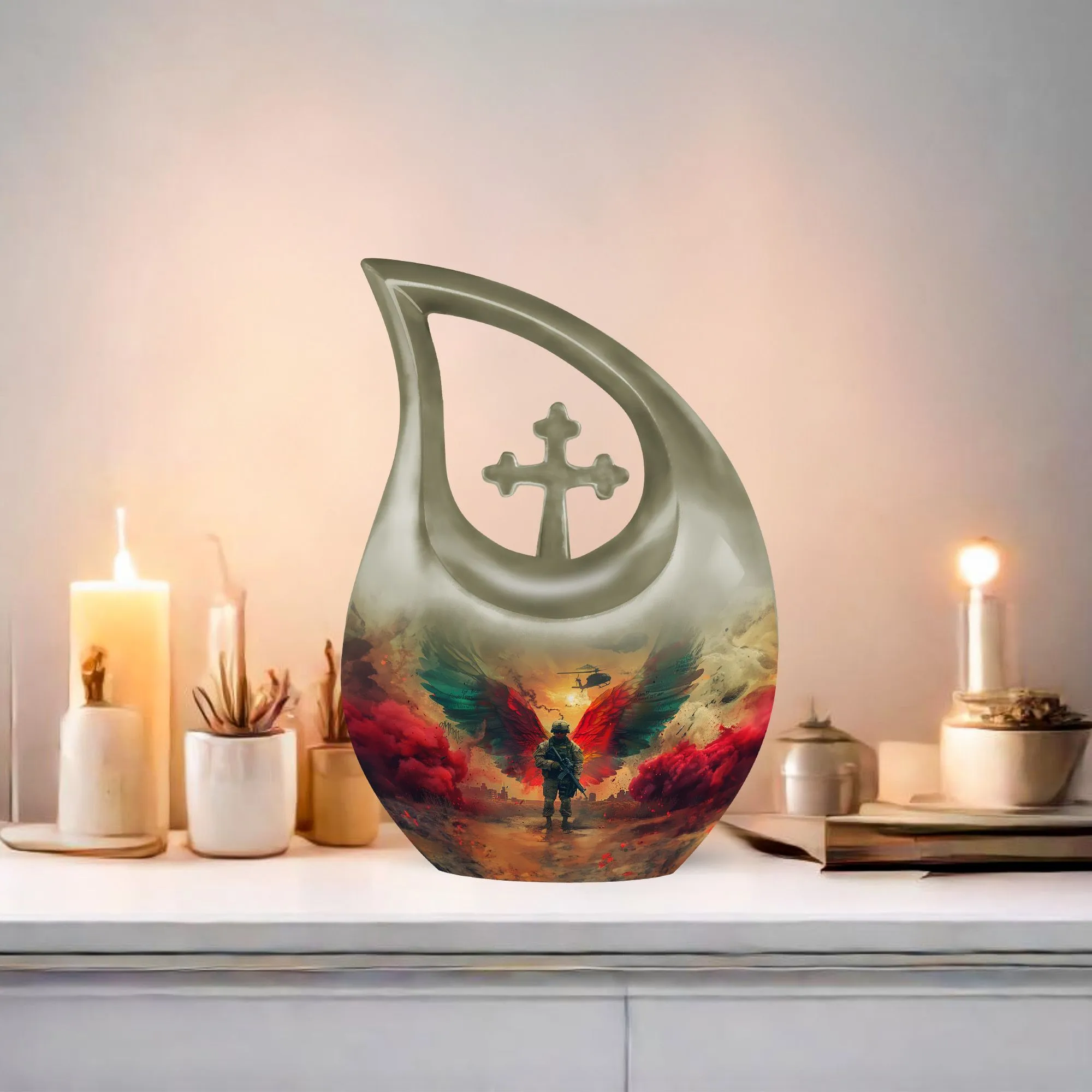 Salute To Valor - Military themed, Ashes Keepsake Memorial Urn