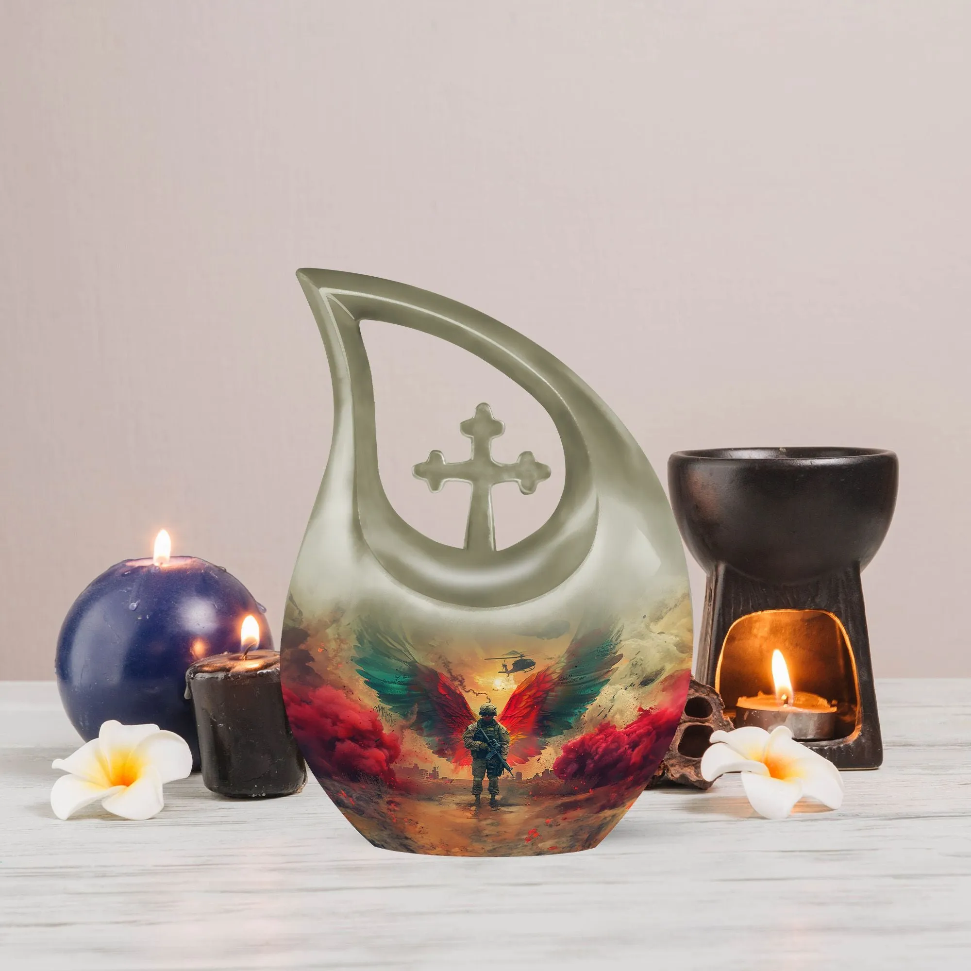 Salute To Valor - Military themed, Ashes Keepsake Memorial Urn