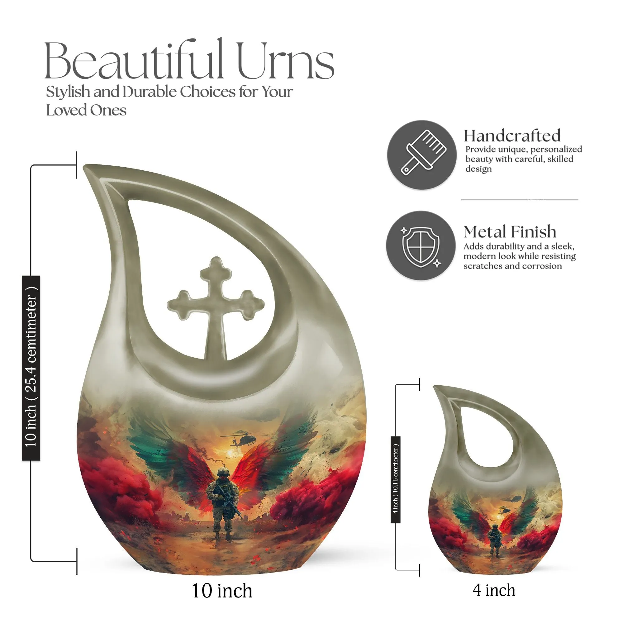 Salute To Valor - Military themed, Ashes Keepsake Memorial Urn