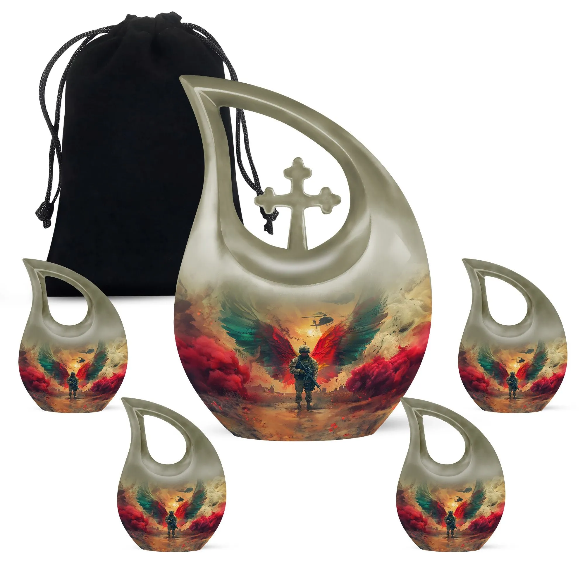 Salute To Valor - Military themed, Ashes Keepsake Memorial Urn