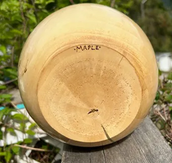 Salvaged Maple Wood Turned Urn 3