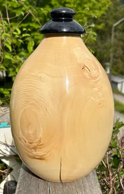 Salvaged Maple Wood Turned Urn 3