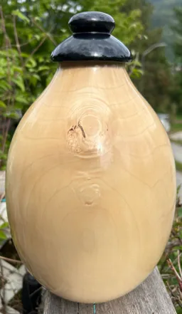 Salvaged Maple Wood Turned Urn 3