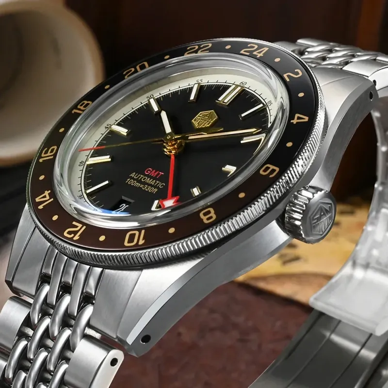 San Martin Aluminum Bezel NH34 GMT Men Watch SN0116G-V4