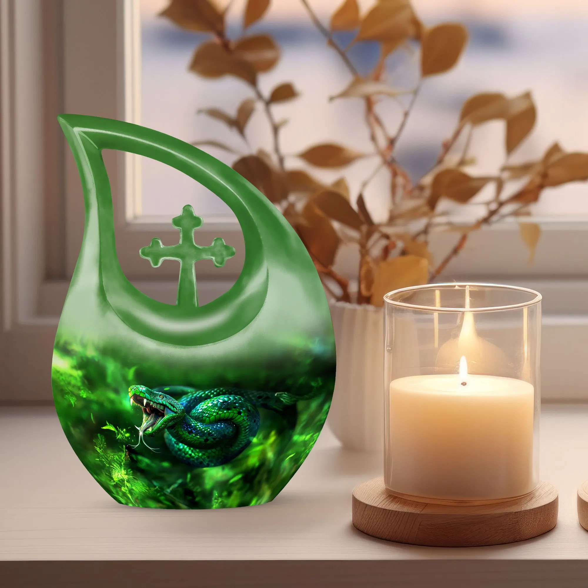 Serenity Snake Urn Respectful All Faith Remembrance Container