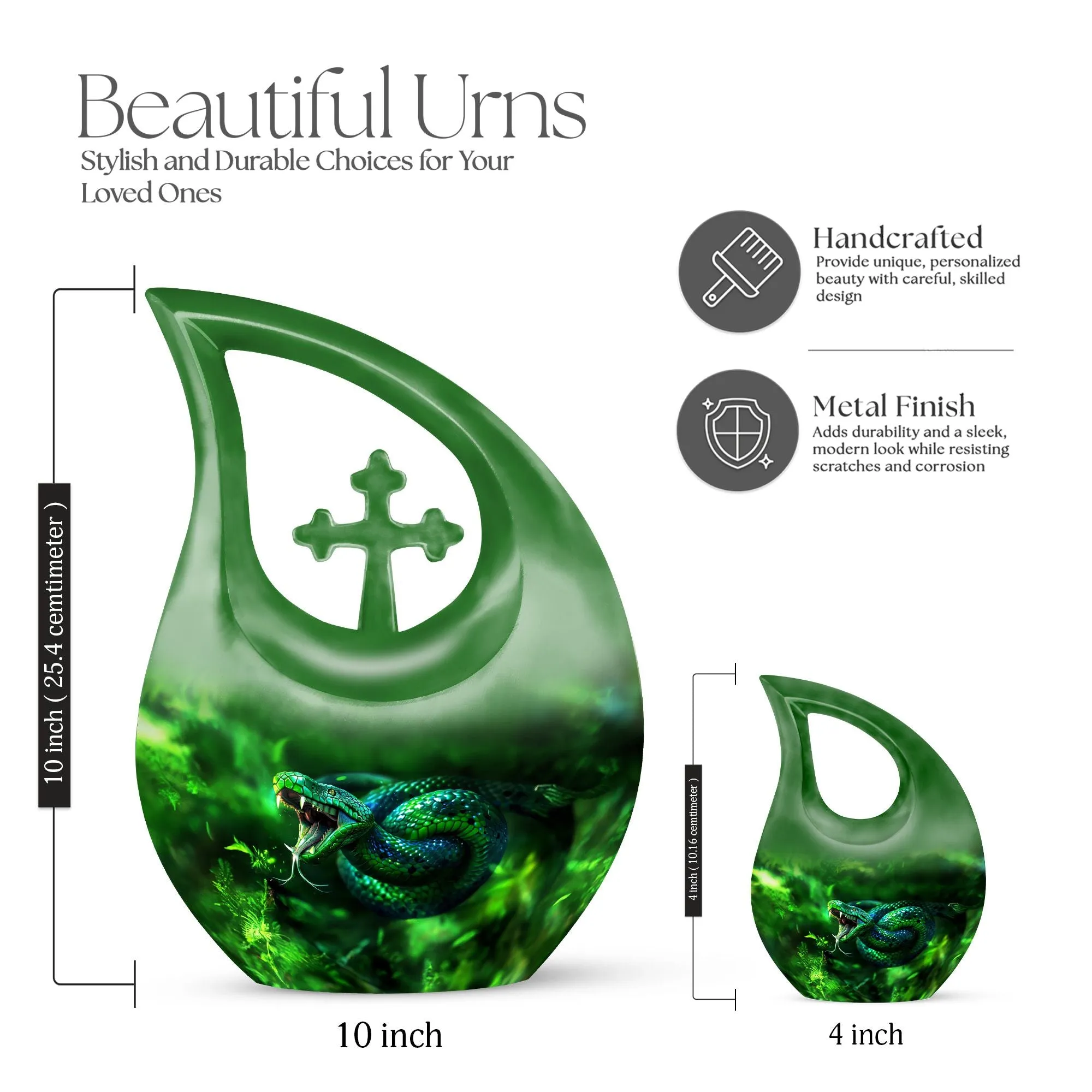 Serenity Snake Urn Respectful All Faith Remembrance Container