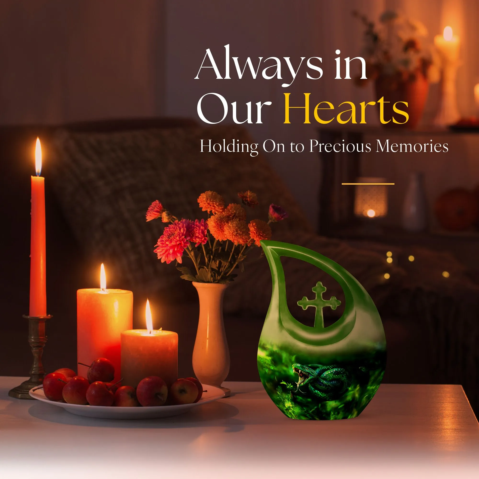Serenity Snake Urn Respectful All Faith Remembrance Container
