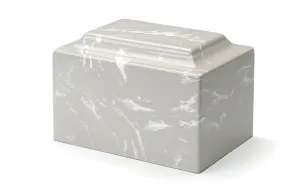 Silver Grey Deluxe Cultured Marble Cremation Urn