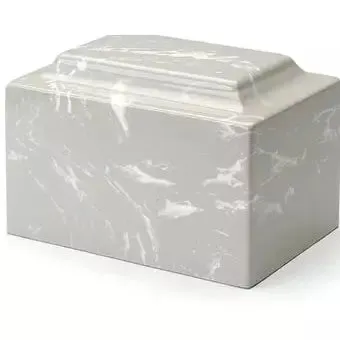 Silver/Grey Cultured Marble Cremation Urn | Quality Urns For less | Engravable