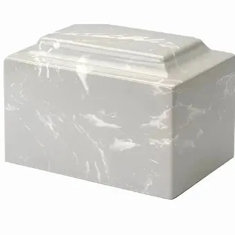 Silver/Grey Cultured Marble Cremation Urn | Quality Urns For less | Engravable