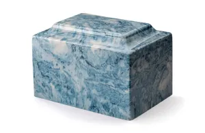 Sky Blue Deluxe Cultured Marble Cremation Urn