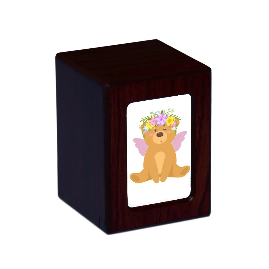SMALL Photo Frame urn PY06 - Teddy Bear Angel Pink