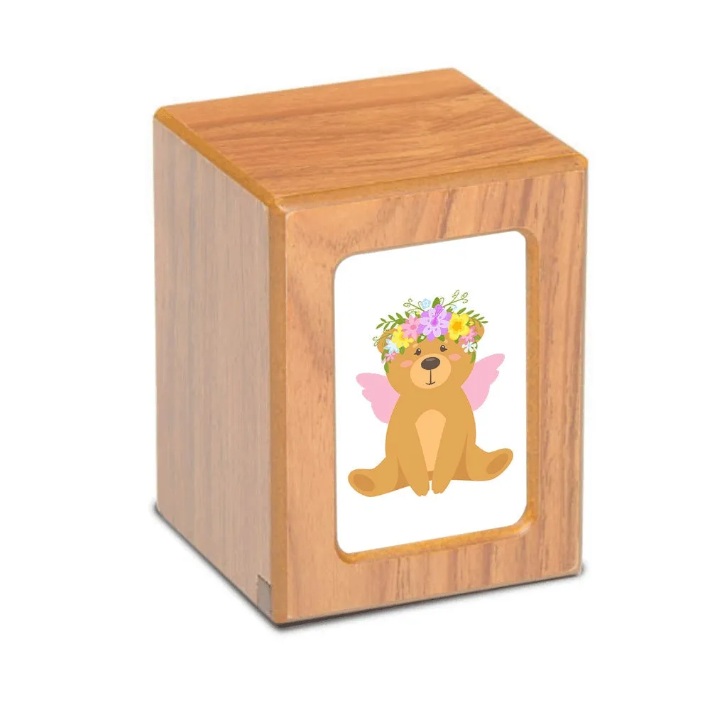 SMALL Photo Frame urn PY06 - Teddy Bear Angel Pink