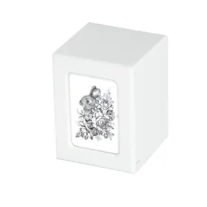 SMALL PY06 Photo Frame Urn - Black & White Rabbit Drawing