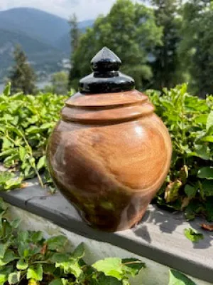 Small Salvaged Walnut Turned Urn 6