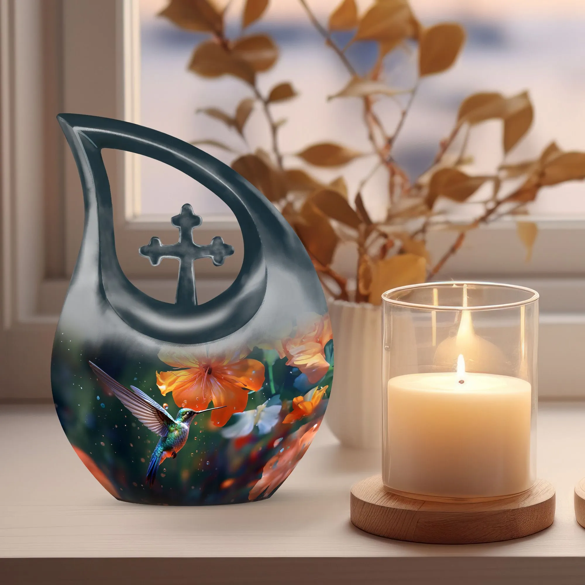 Soothing Hummingbirds Tribute - A Cherished Memorial Urns for Ashes