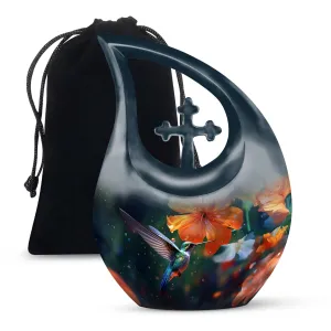 Soothing Hummingbirds Tribute - A Cherished Memorial Urns for Ashes