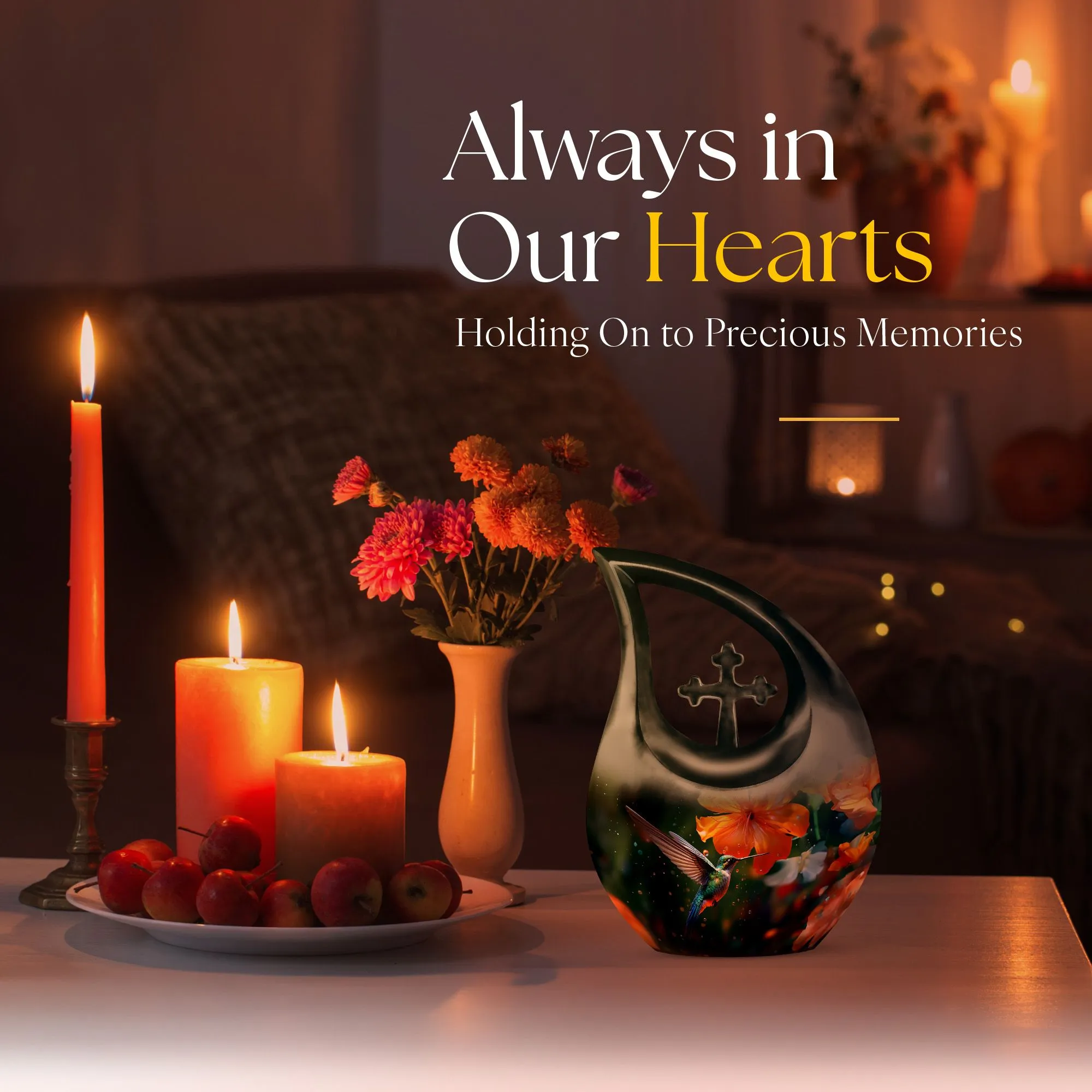 Soothing Hummingbirds Tribute - A Cherished Memorial Urns for Ashes