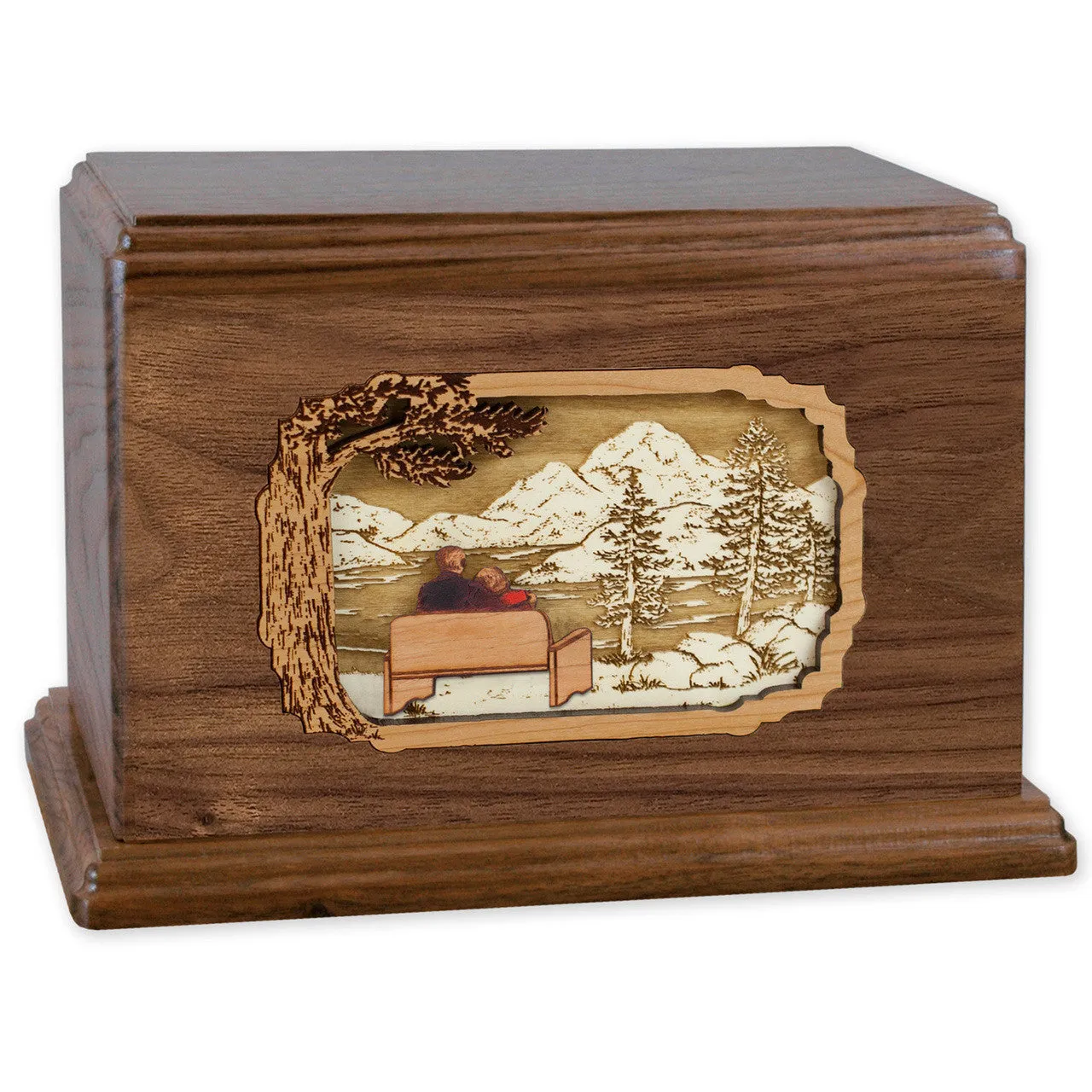 Soulmates Companion Urn with Wedding Date & Inlay Art Scene