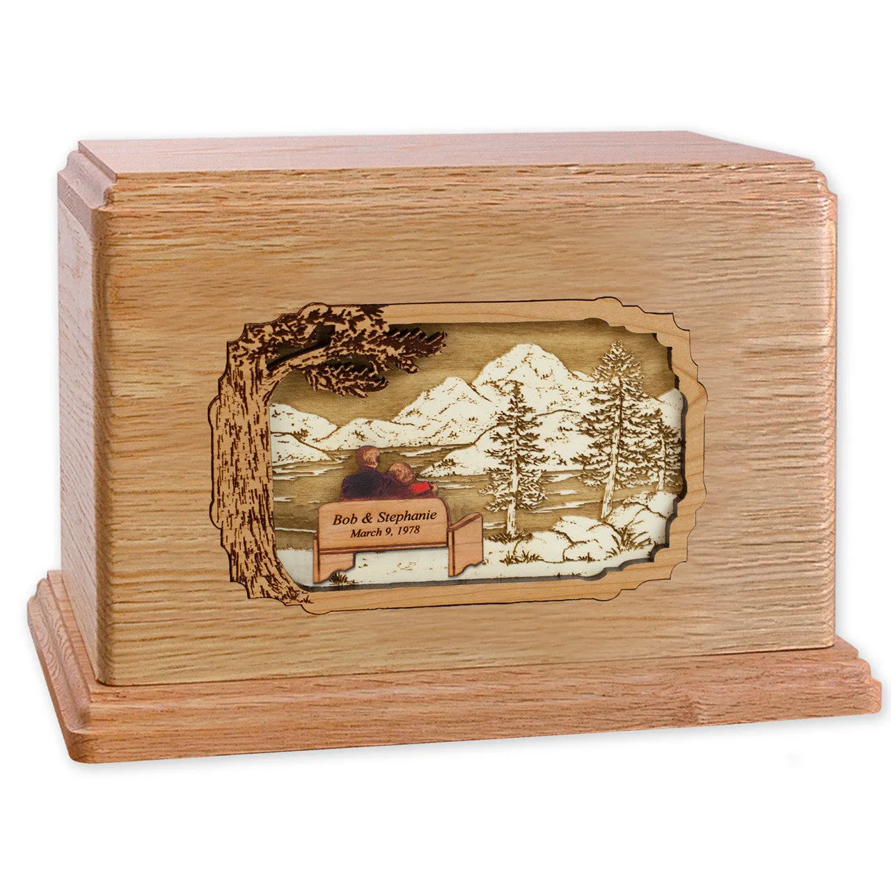Soulmates Companion Urn with Wedding Date & Inlay Art Scene