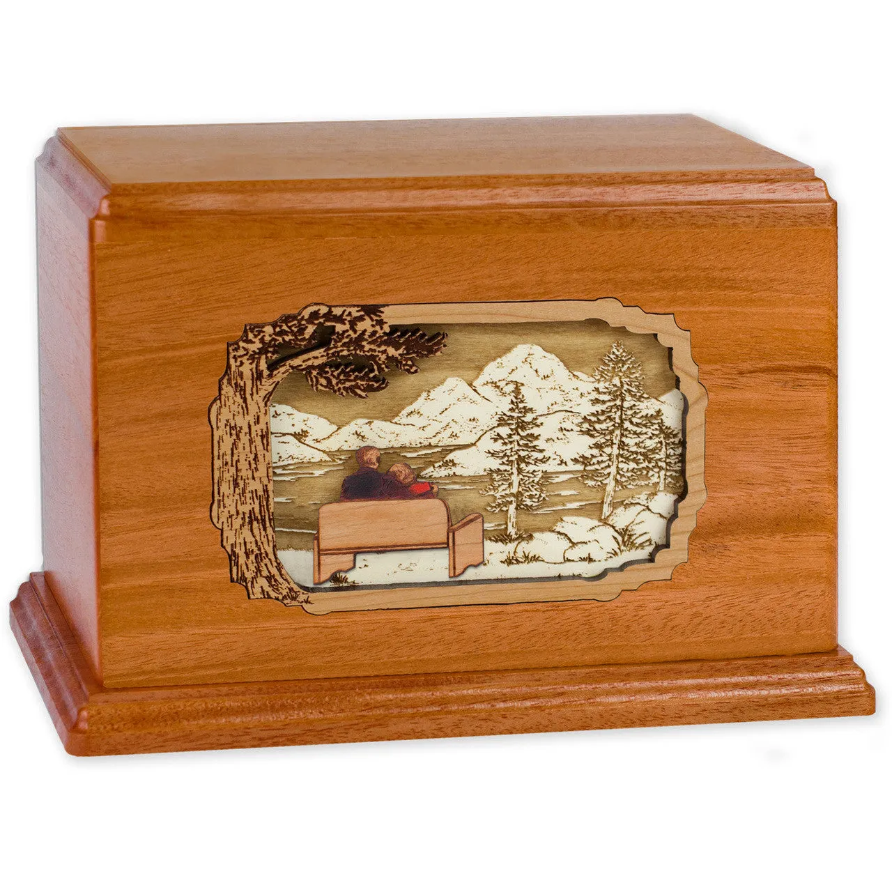 Soulmates Companion Urn with Wedding Date & Inlay Art Scene