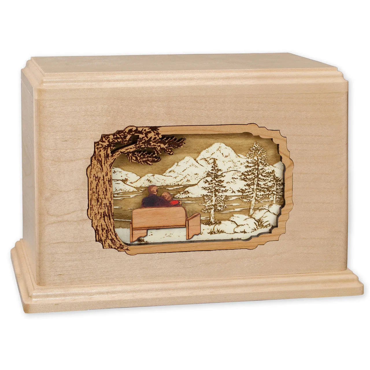 Soulmates Companion Urn with Wedding Date & Inlay Art Scene