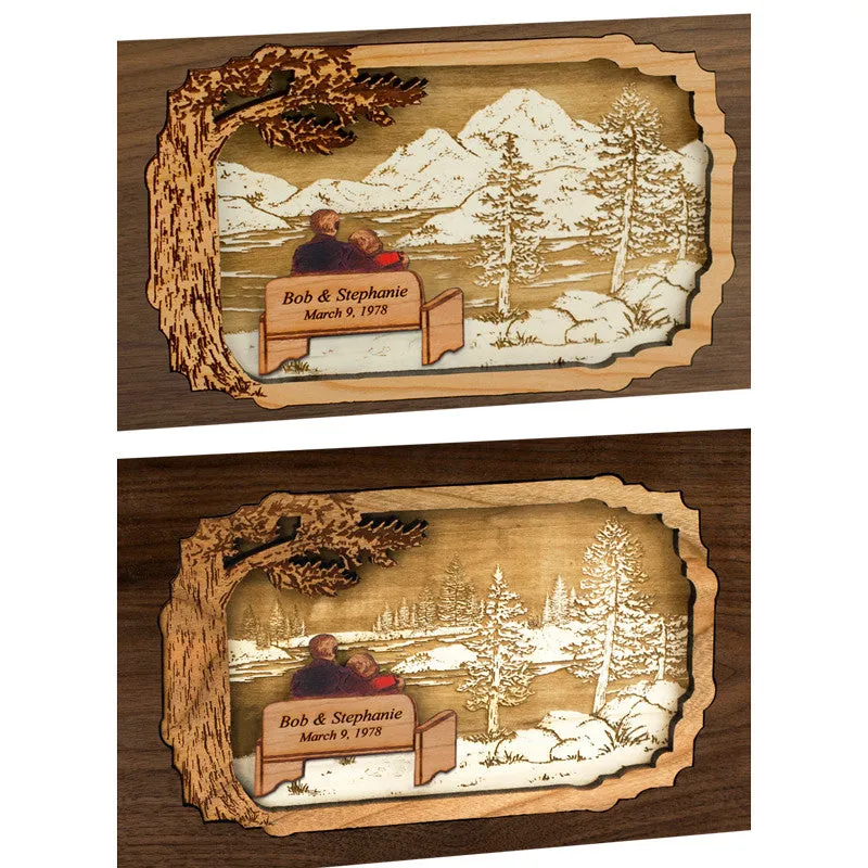 Soulmates Companion Urn with Wedding Date & Inlay Art Scene