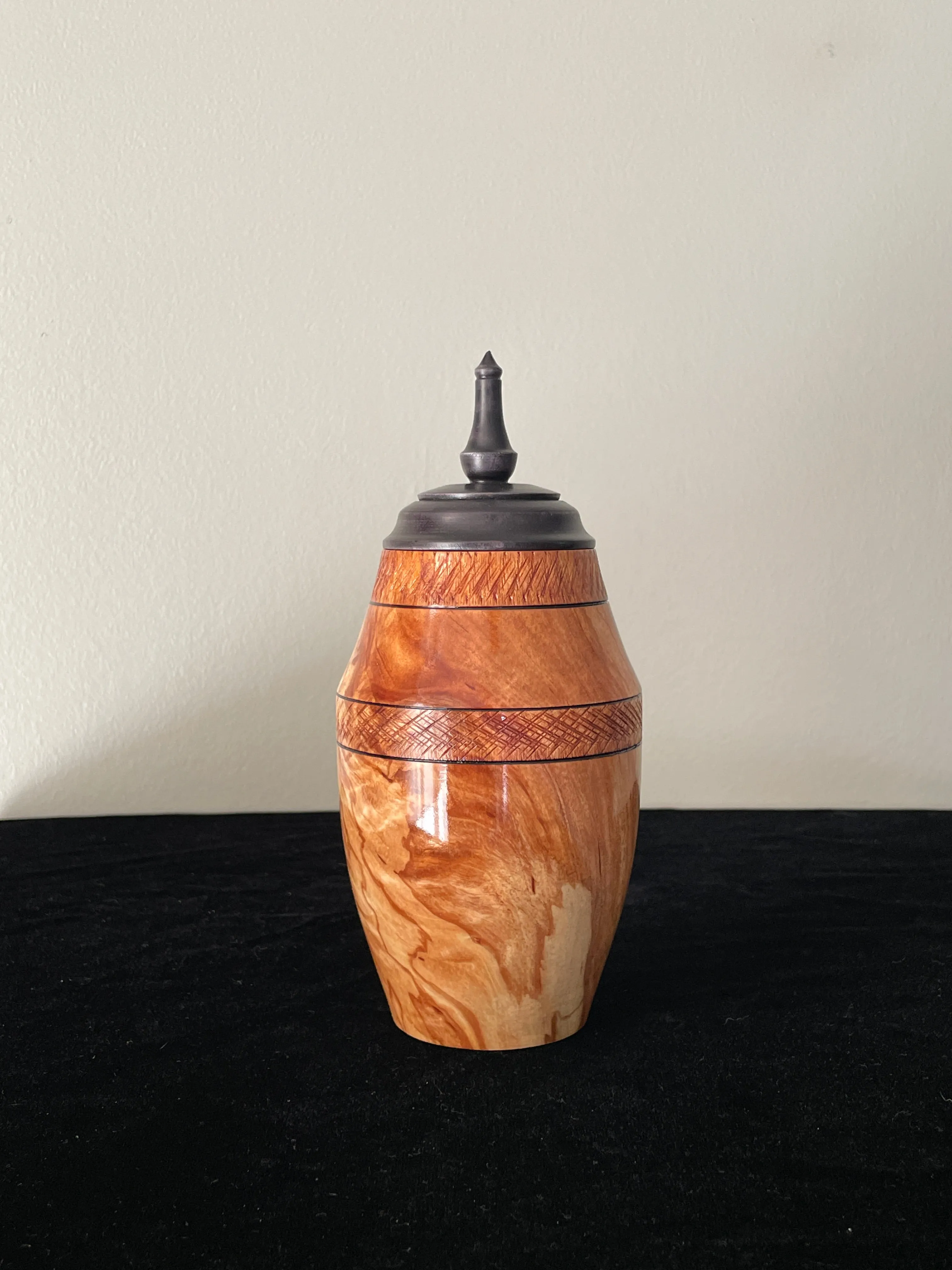 Spalted Birch Turned Pet Urn