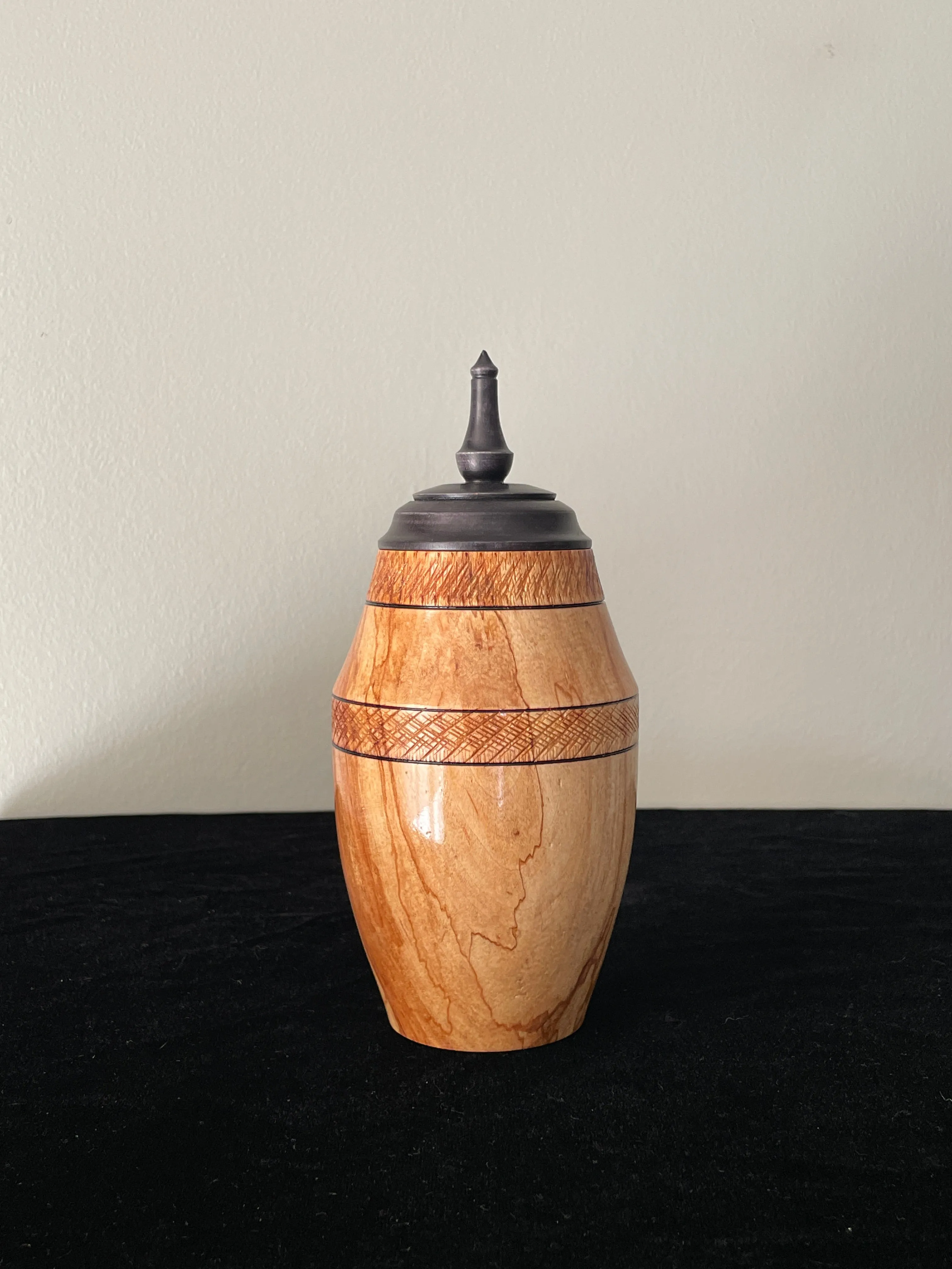 Spalted Birch Turned Pet Urn