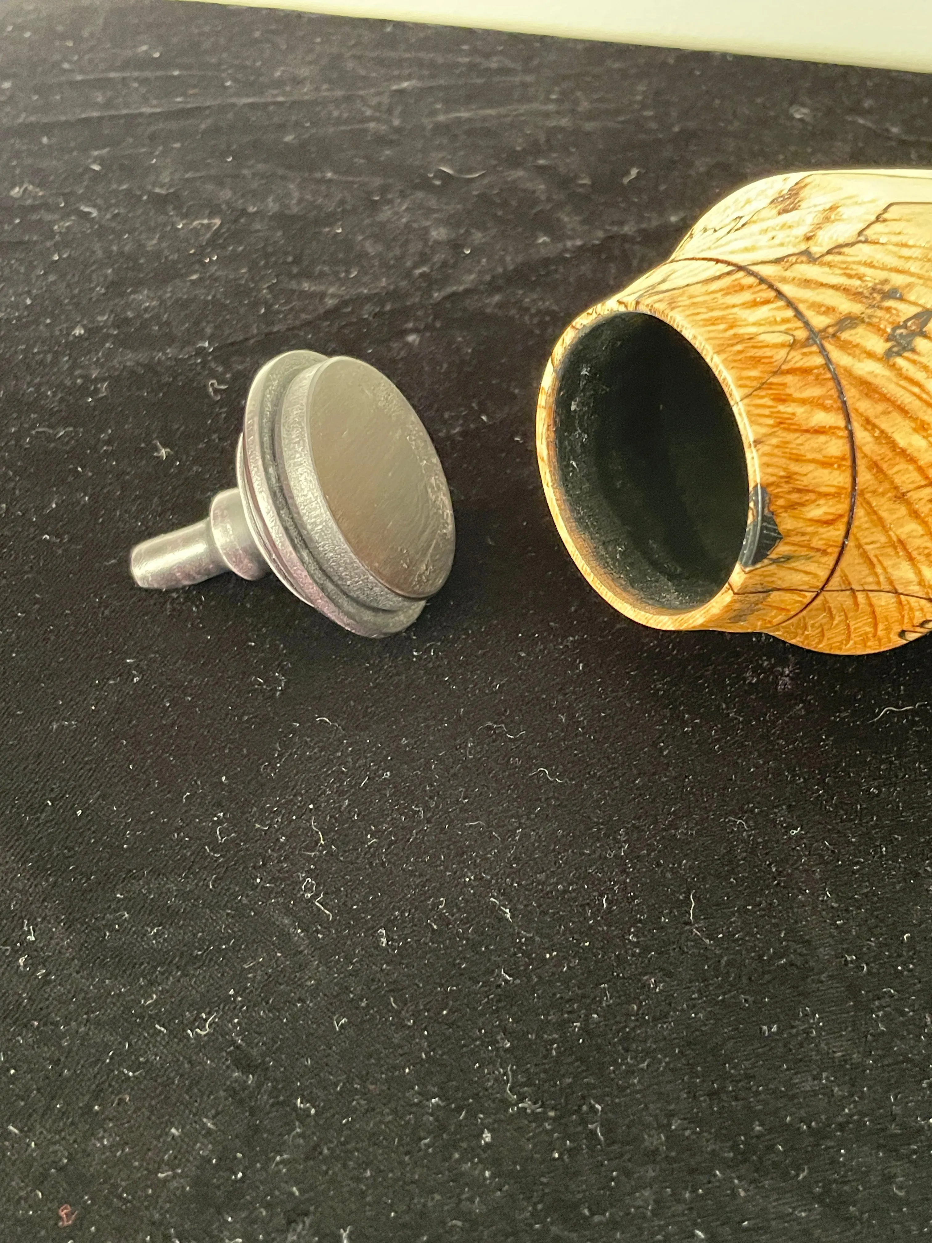 Spalted Maple Turned Pet Urn with Pointed Top