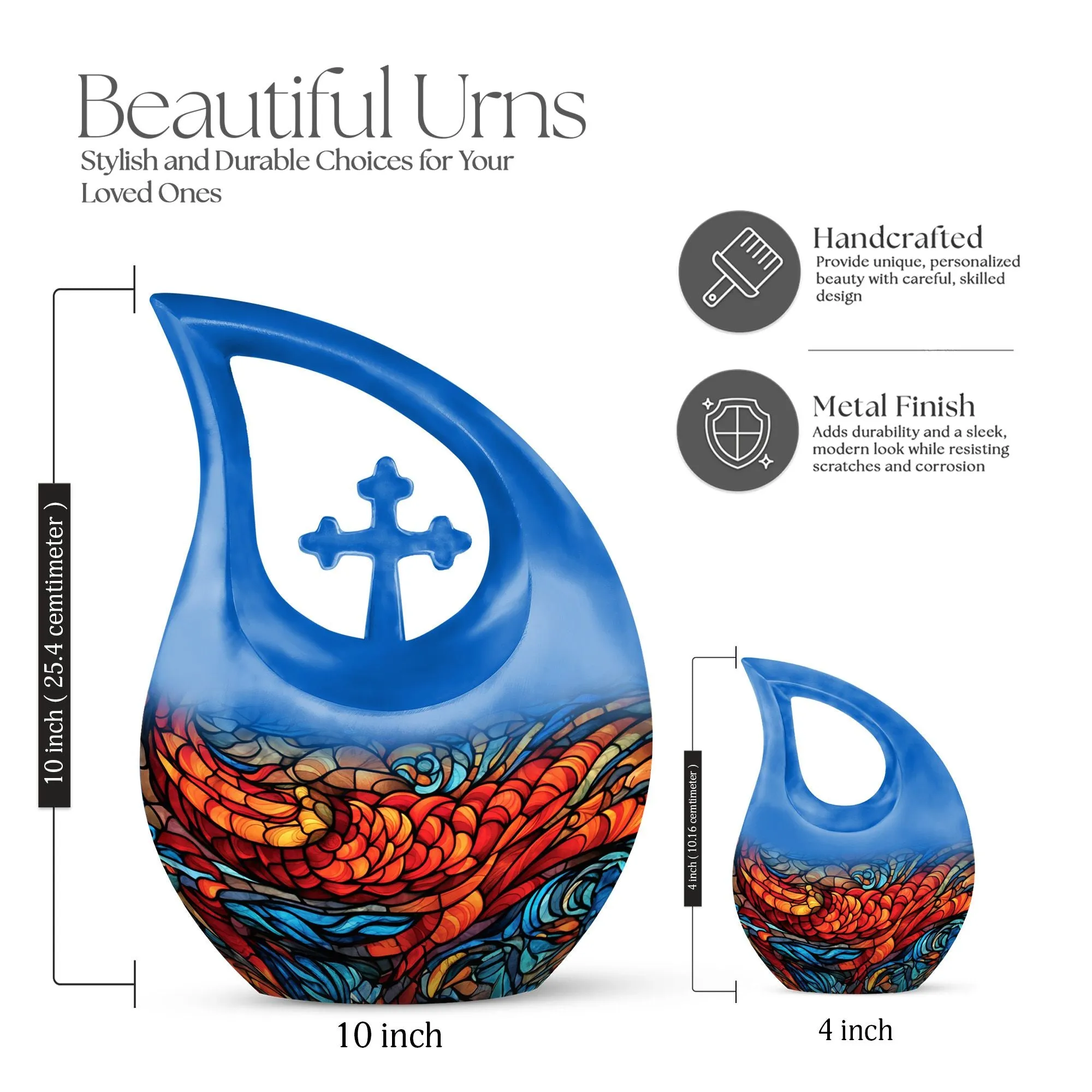Stained Glass Cremation Urn For Human Ashes