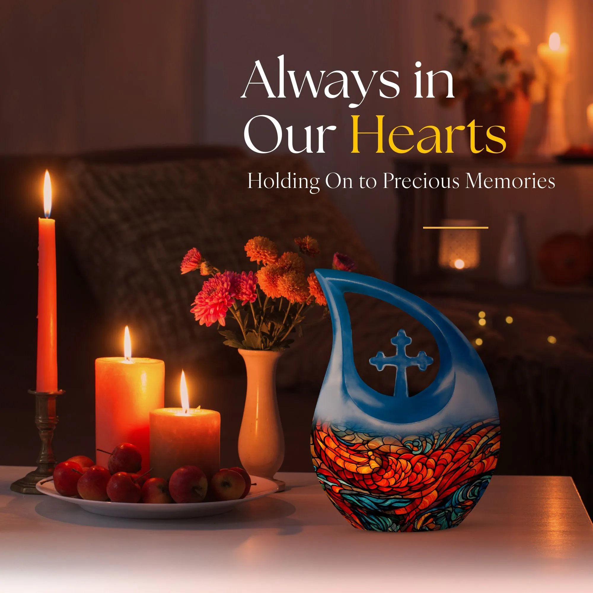 Stained Glass Cremation Urn For Human Ashes