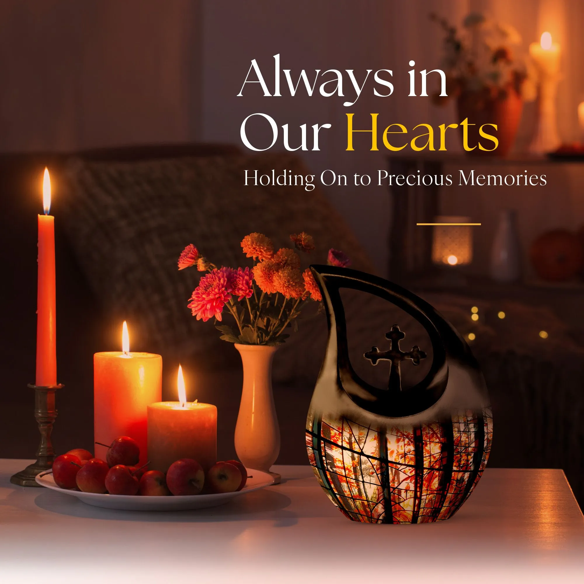 Stained Glass Cross Drop Urn - A Perfect Memorial for Loved Ones