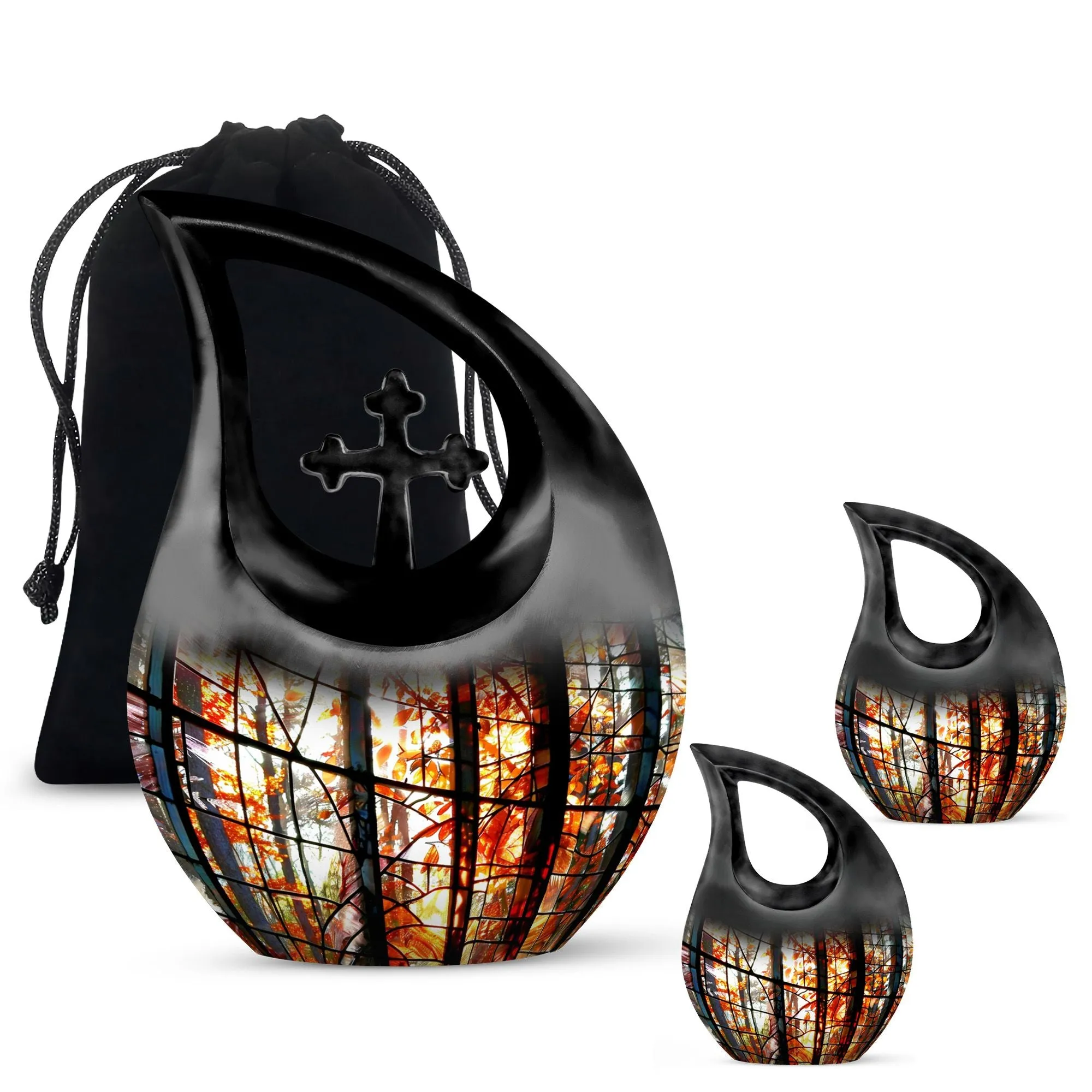 Stained Glass Cross Drop Urn - A Perfect Memorial for Loved Ones