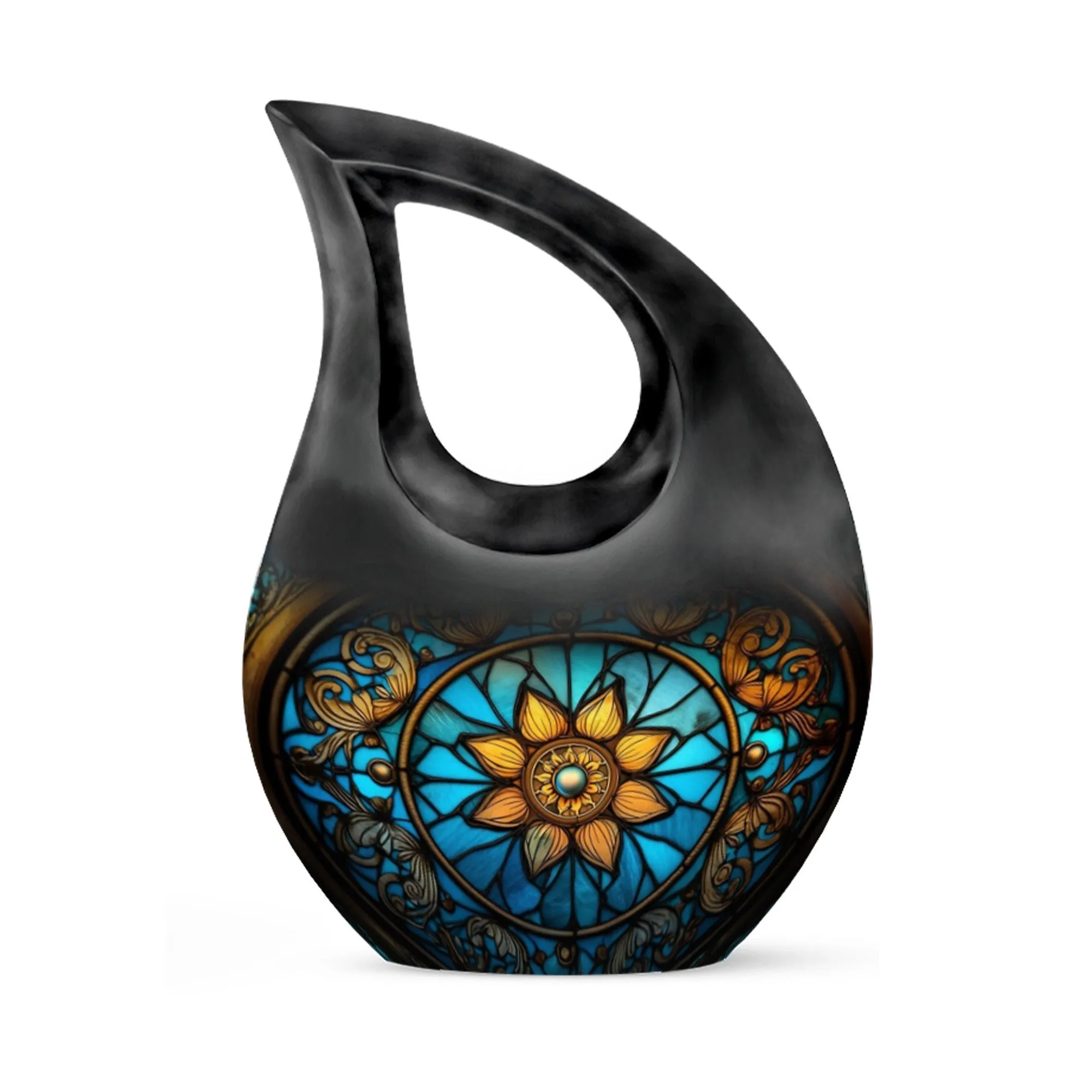 Stained Glass Urn: Affordable Memorial Ensemble For Human Ashes