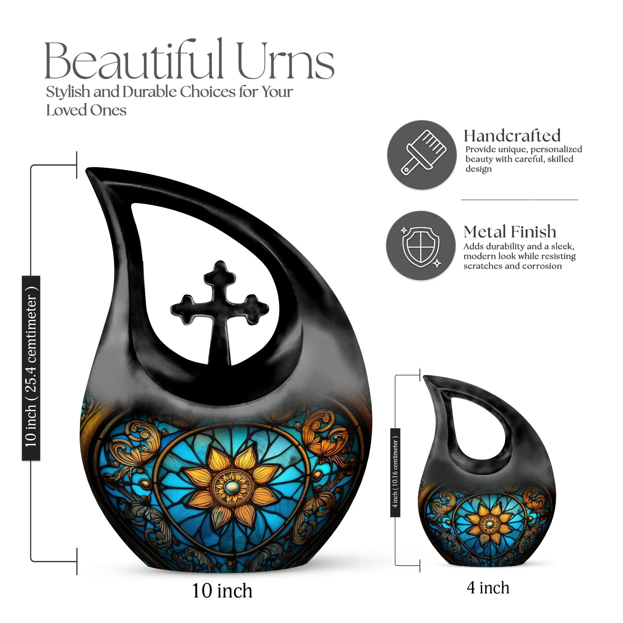 Stained Glass Urn: Affordable Memorial Ensemble For Human Ashes