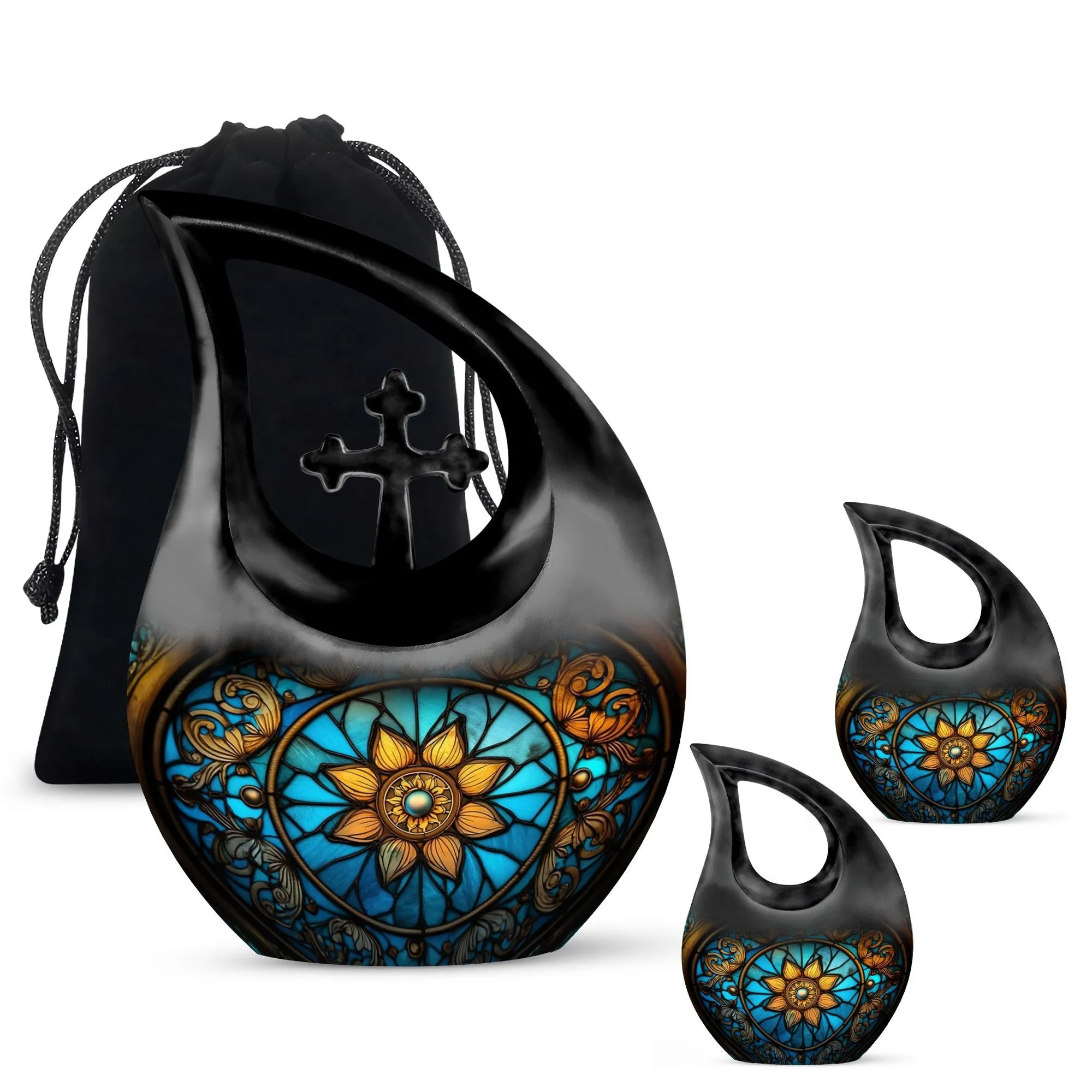 Stained Glass Urn: Affordable Memorial Ensemble For Human Ashes