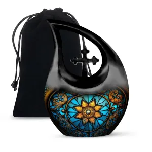 Stained Glass Urn: Affordable Memorial Ensemble For Human Ashes
