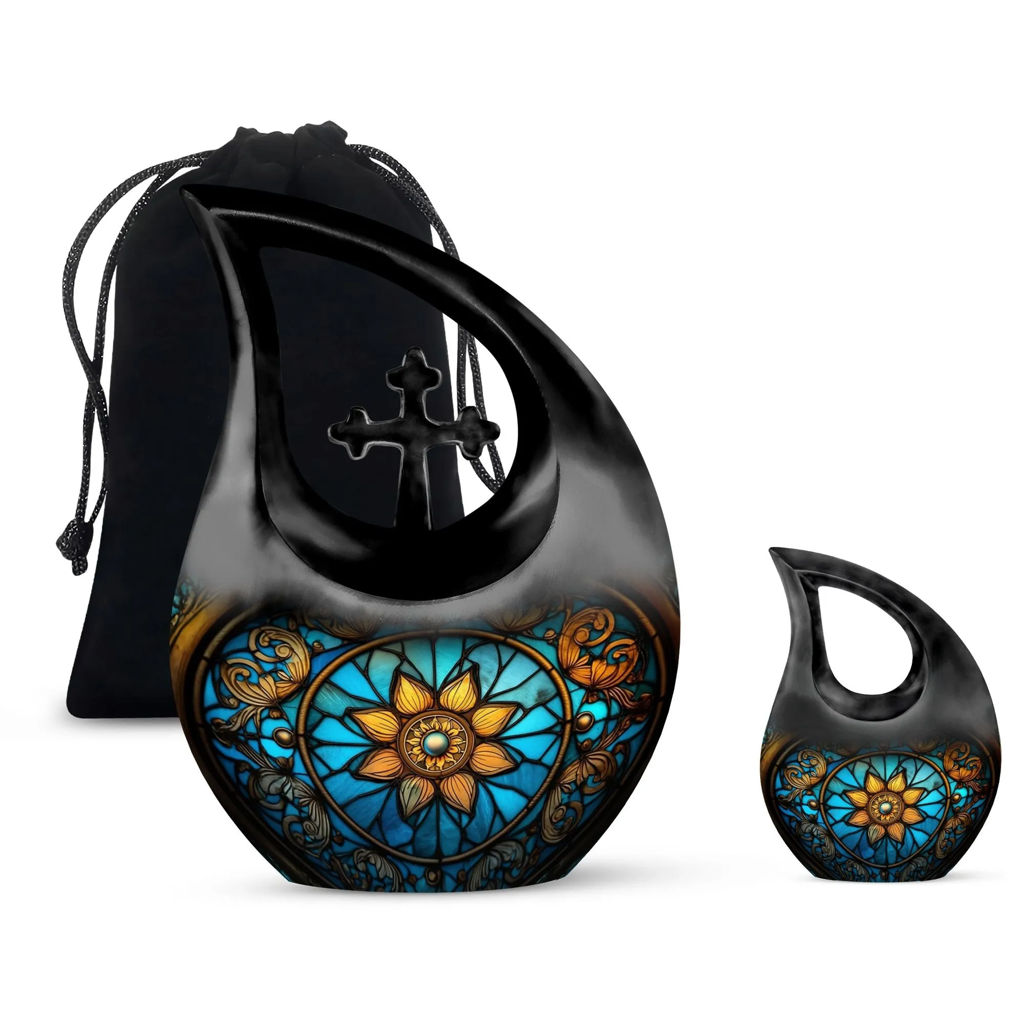 Stained Glass Urn: Affordable Memorial Ensemble For Human Ashes