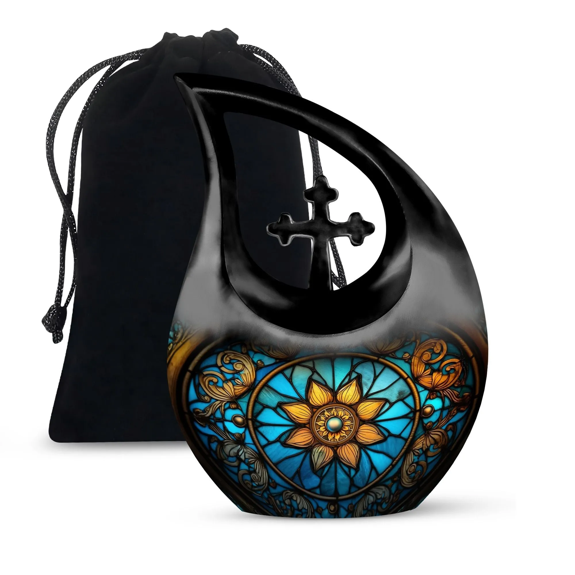 Stained Glass Urn: Affordable Memorial Ensemble For Human Ashes