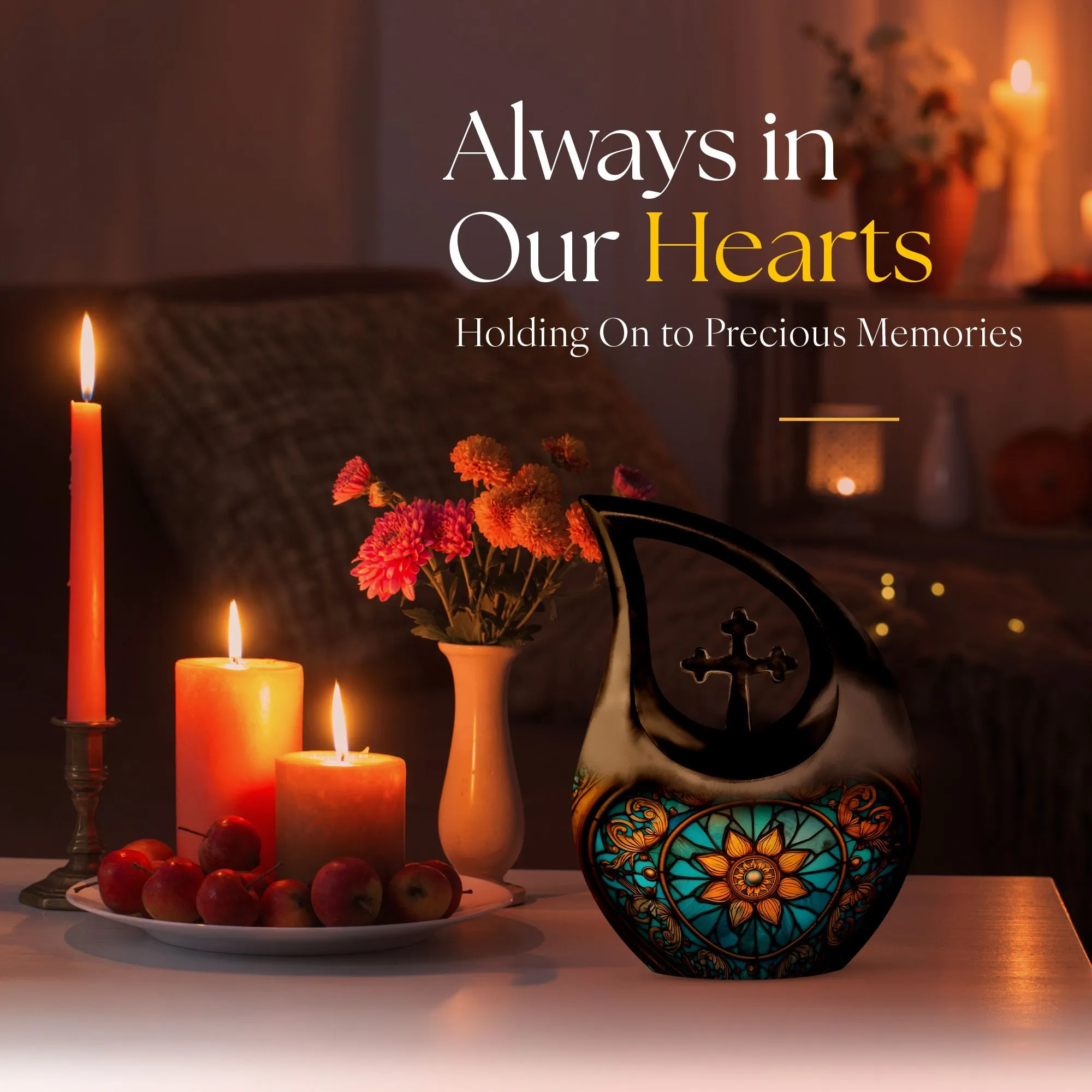 Stained Glass Urn: Affordable Memorial Ensemble For Human Ashes