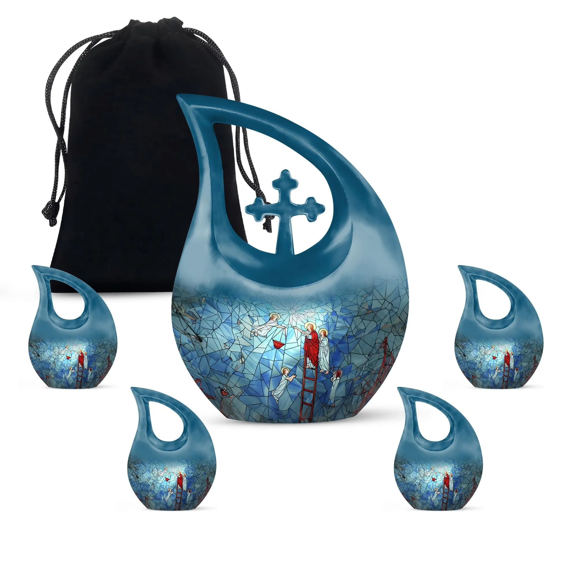 Stained Glass Urn:  Medium Size Memorial Cremation Urn