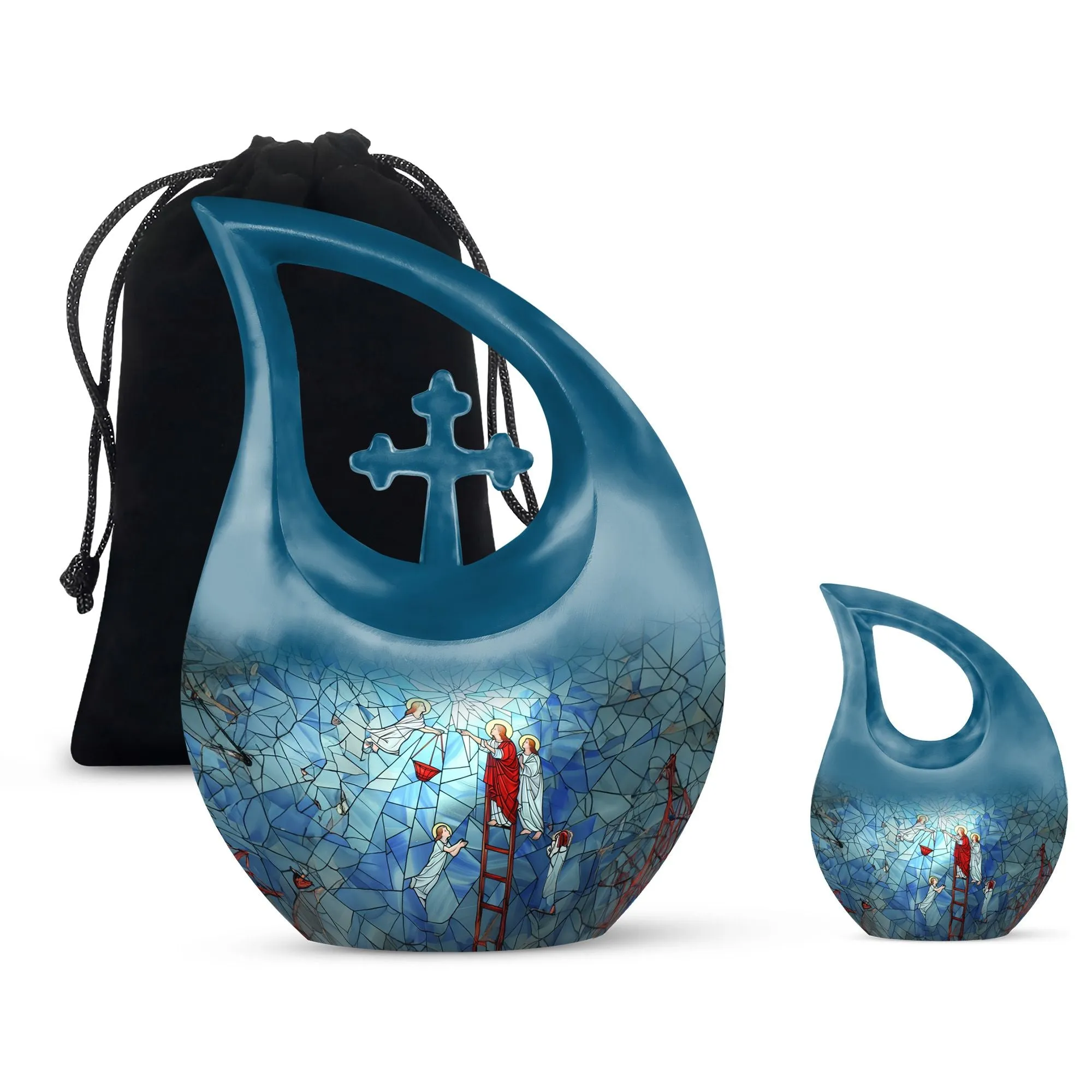 Stained Glass Urn:  Medium Size Memorial Cremation Urn